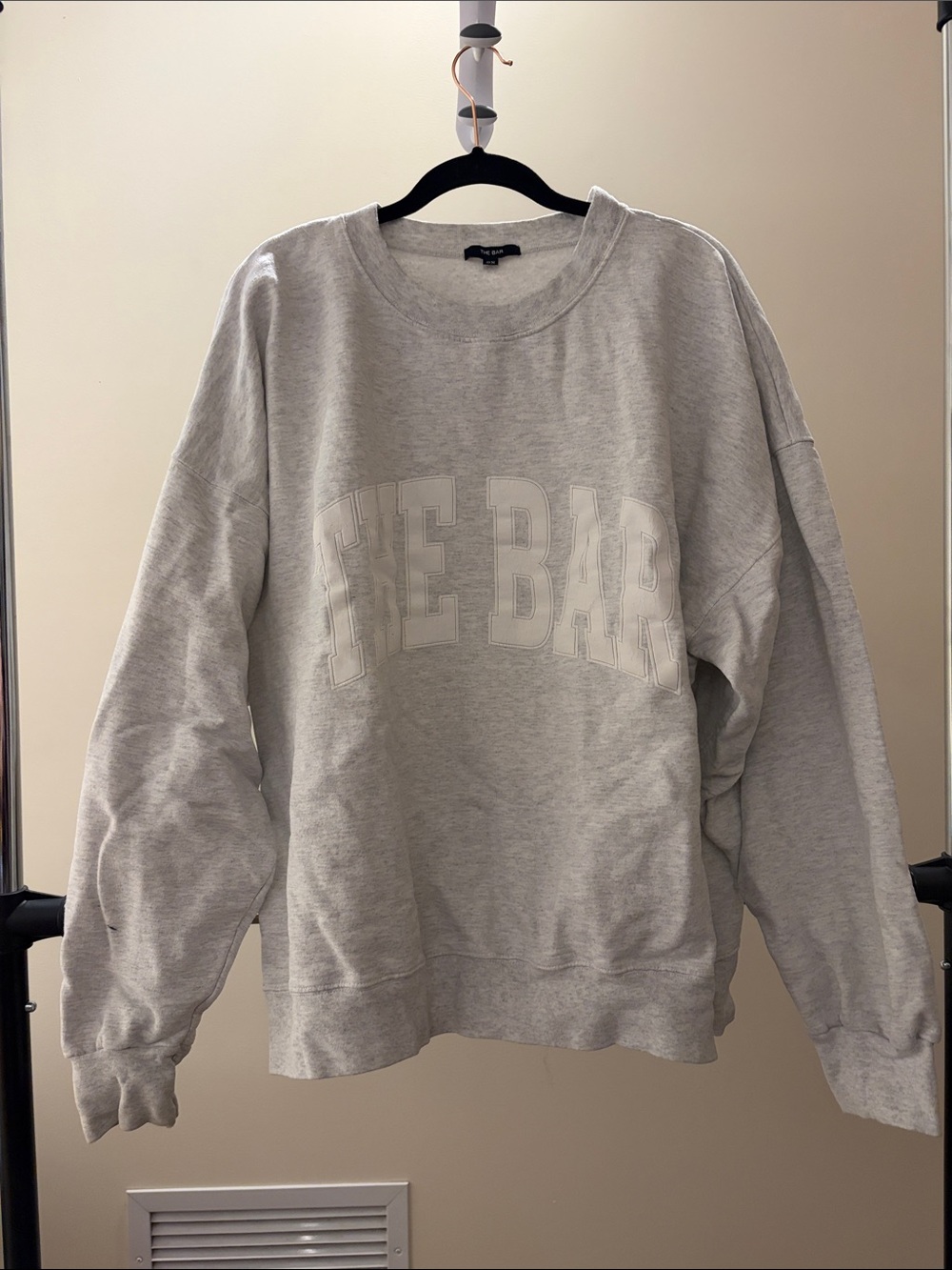 The Bar Light Gray Crewneck Sweatshirt with Tonal 'THE BAR' Logo